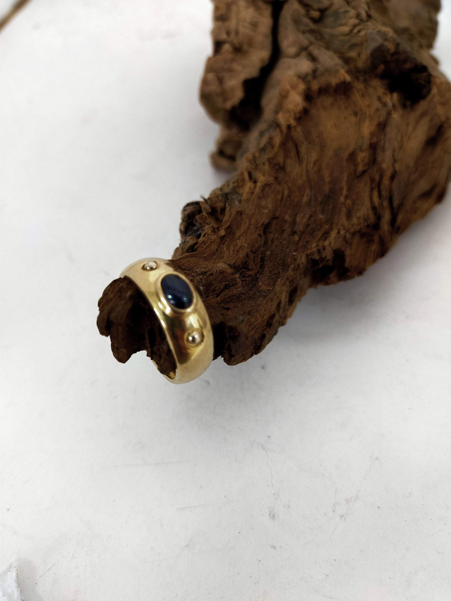 Gouden bicolor ring saffier